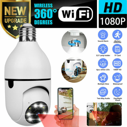 E27 Light Bulb Camera 1080P HD Wireless Wifi Smart Home Security Camera