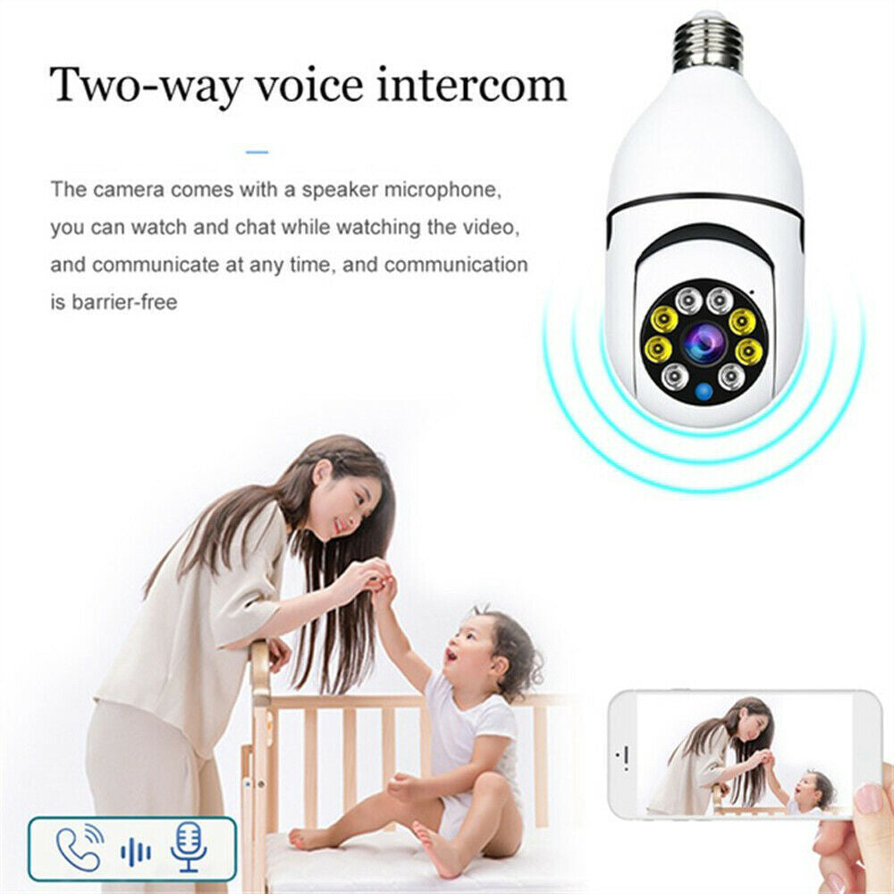 E27 Light Bulb Camera 1080P HD Wireless Wifi Smart Home Security Camera